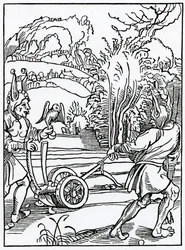 Di colui che non segue né ascolta buoni consigli, illustrazione dalla traduzione inglese di Alexander Barclay di 